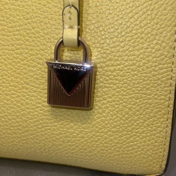Michael Kors Yellow Sunshine Mercer Medium Leather Satchel Top Handle + strap - Picture 6 of 10